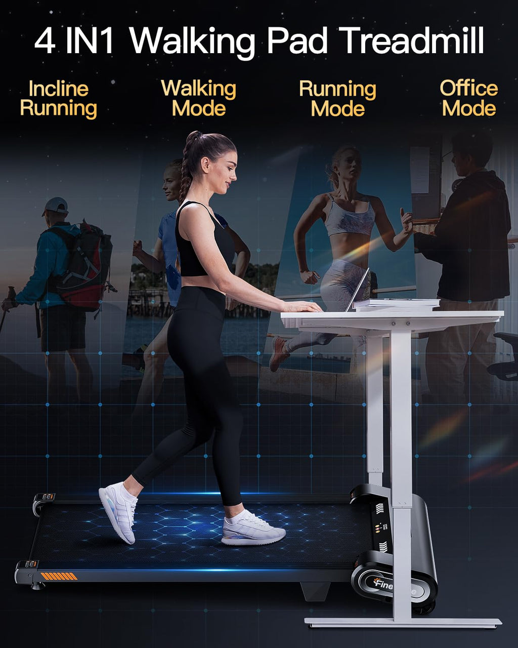 Walking Pad 13% Auto Incline Desk Treadmill I1717