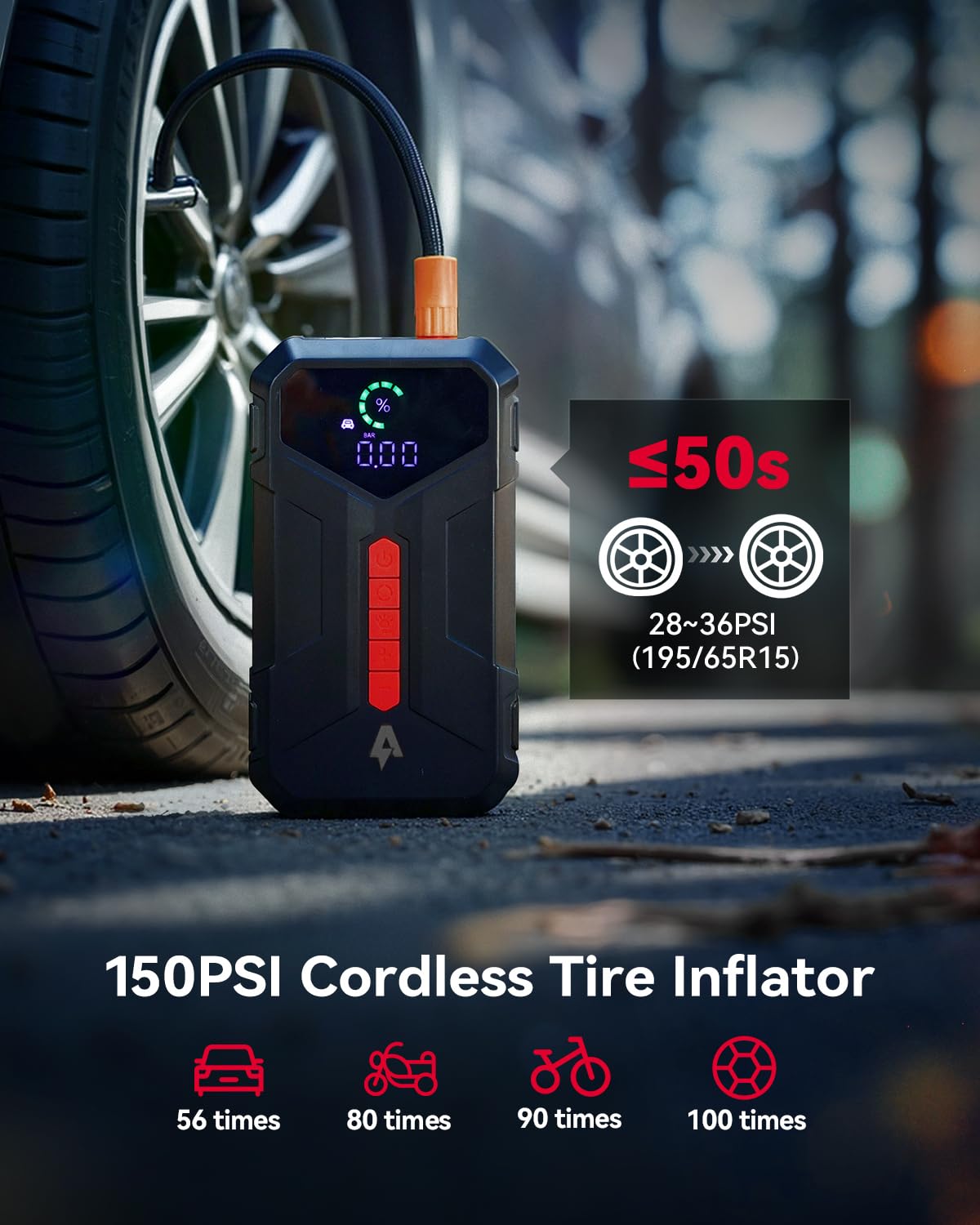 4000A Jump Starter with 150PSI Air Compressor J275