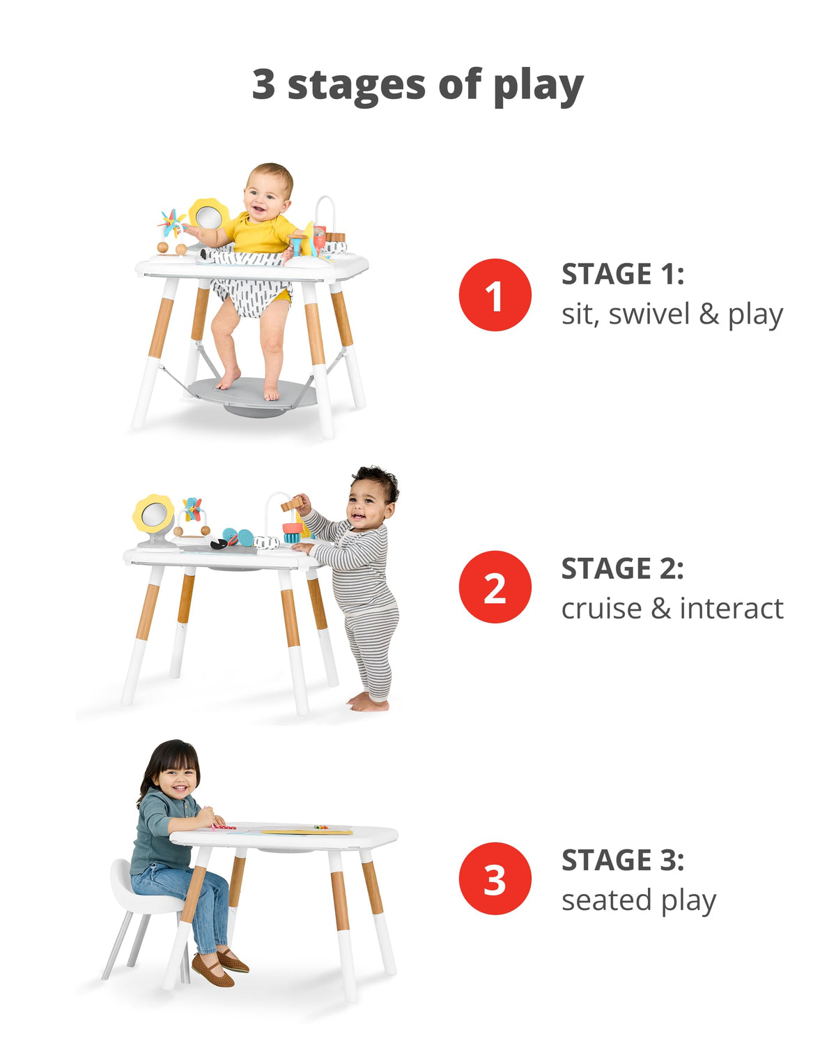 Montessori-Inspired 3-Stage Activity Center & Play Table K46199