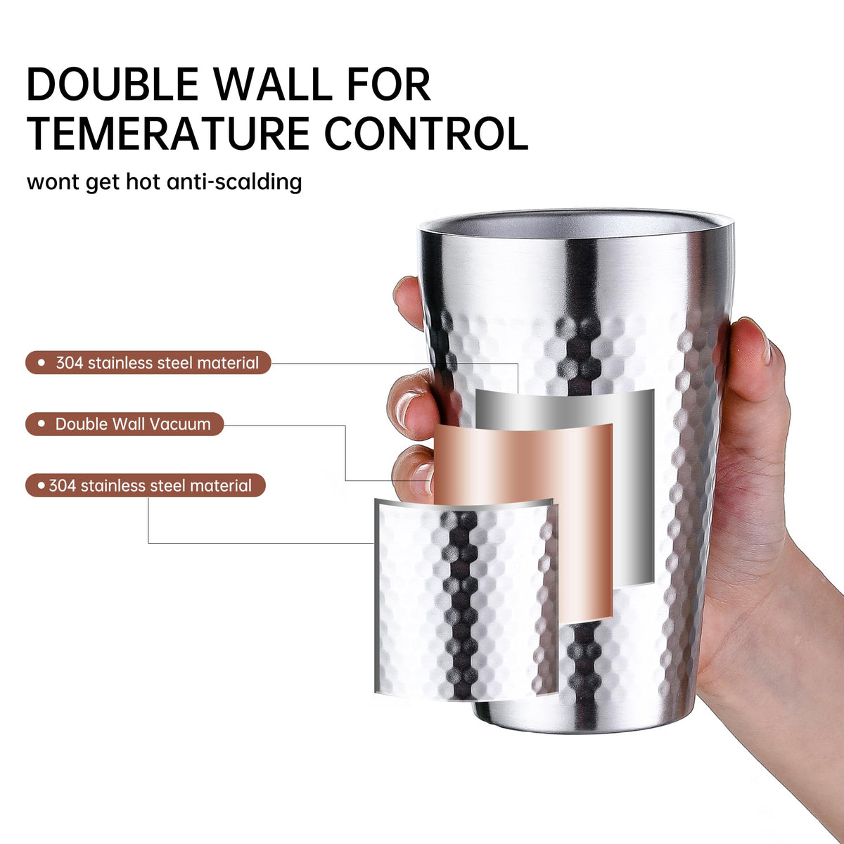 16oz Double Layer Stainless Steel Cup D297
