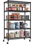 36"W x 16"D x 79"H 5-tier Metal Wire Shelving with Wheels K52178