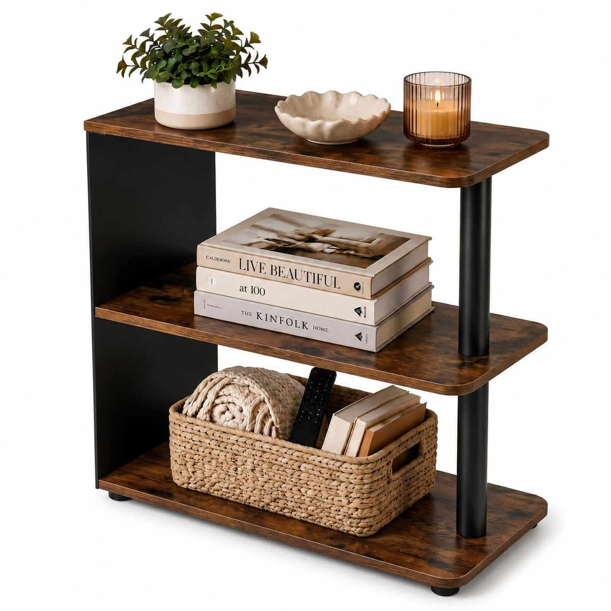 3-Tier Narrow Industrial End Table K9474