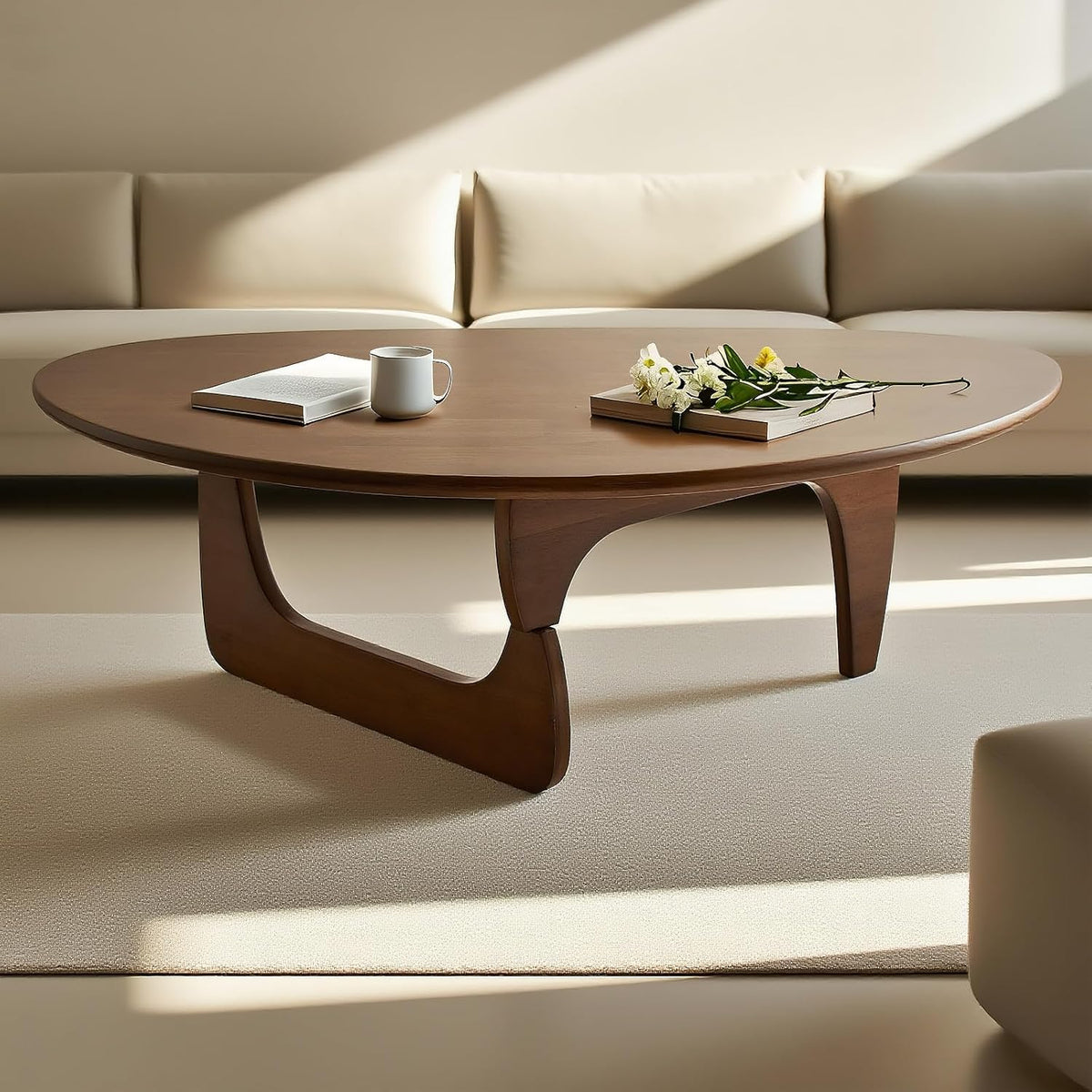Solid Wood Oval Coffee Table 35"Lx24"Wx16"H L5841