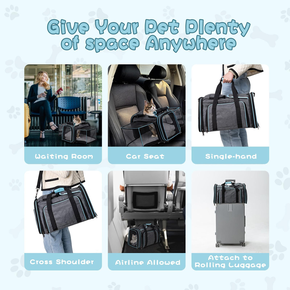 Expandable Soft-Sided Dog and Cat Carrier Z578