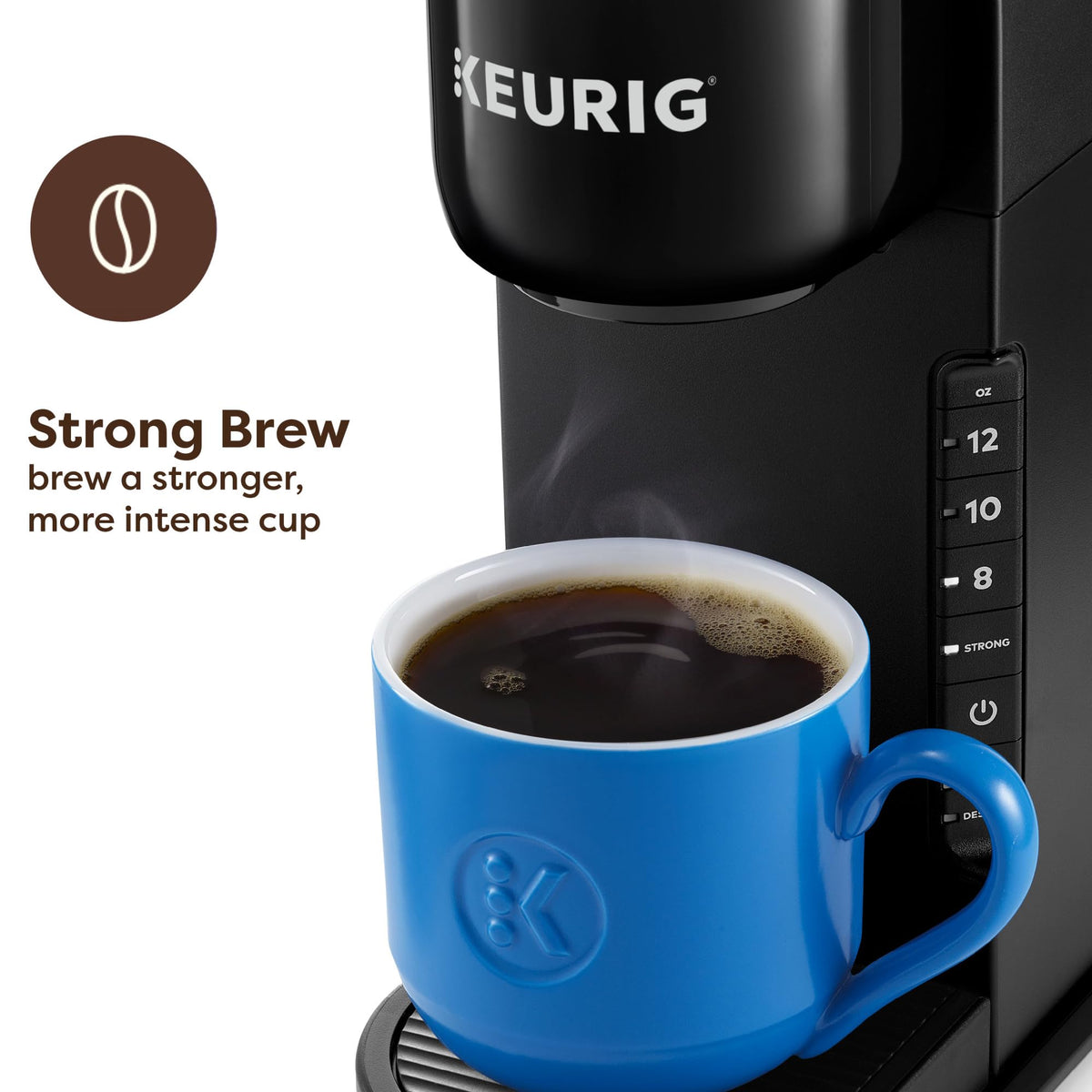 Single Serve K-Cup Pod Coffee Maker, 3 Brew Sizes, Black T894171