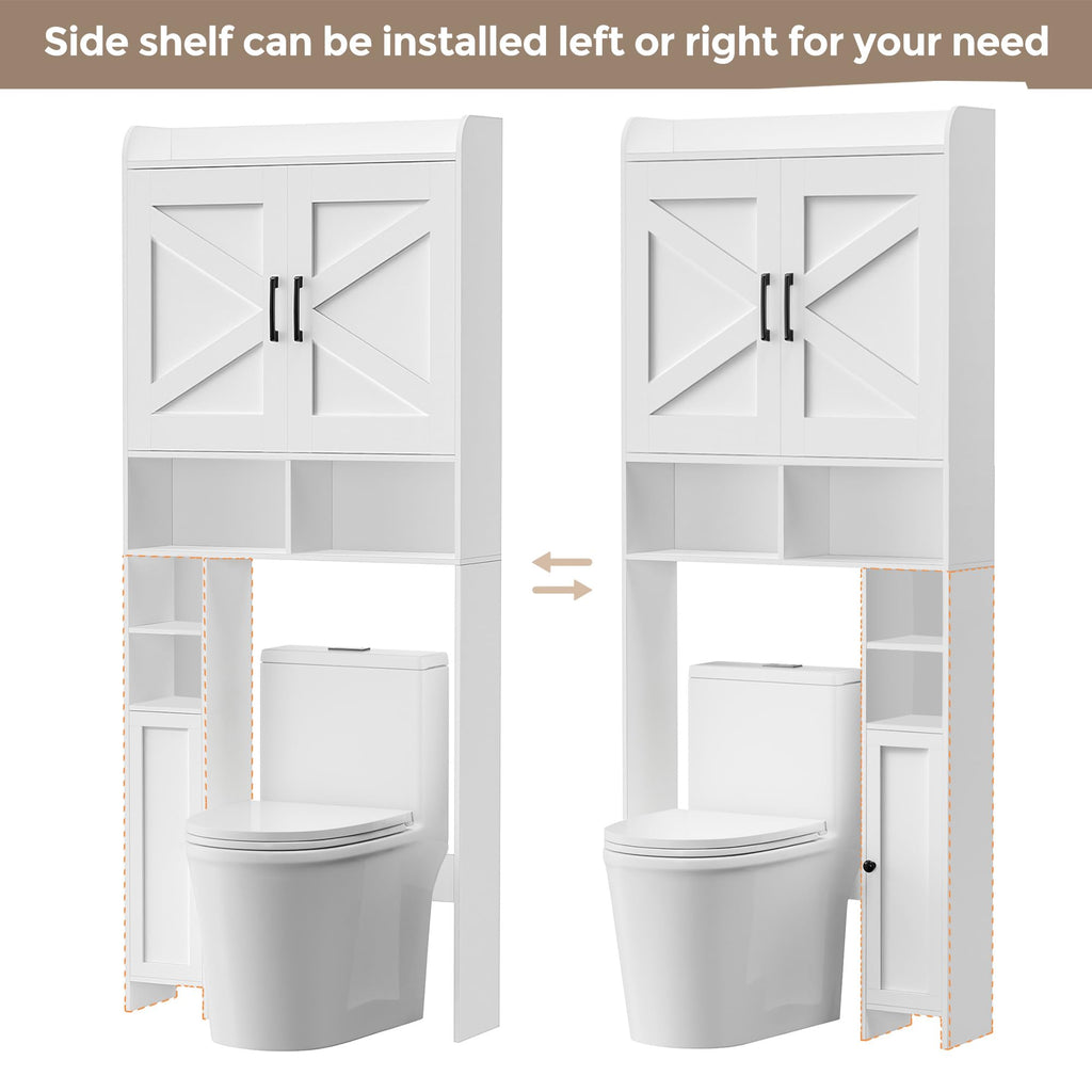 Wooden Over The Toilet Storage Cabinet with Barn Door T878