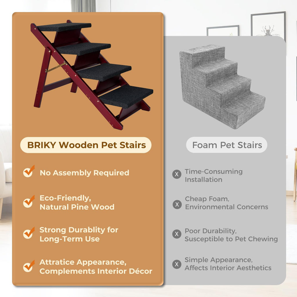 Foldable 4 Steps Wooden Dog Stairs N30190