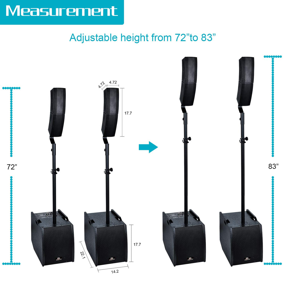 12-Inch 4000 Watt DJ PA Speaker System Combo Set V2833