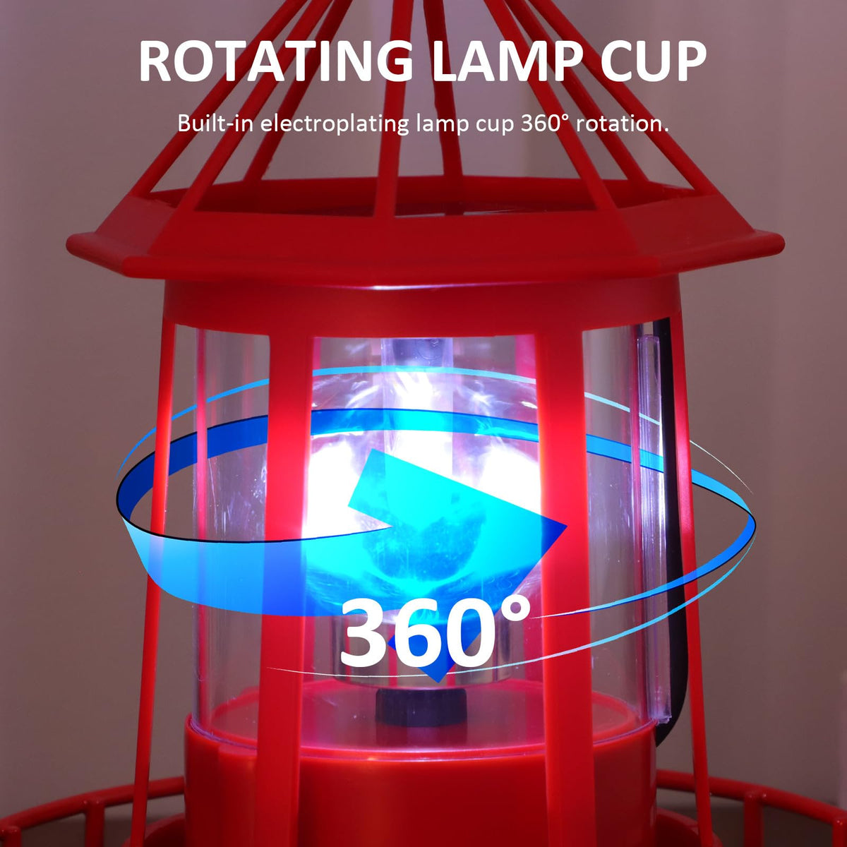 Solar Rotating Lighthouse Garden Light V9664