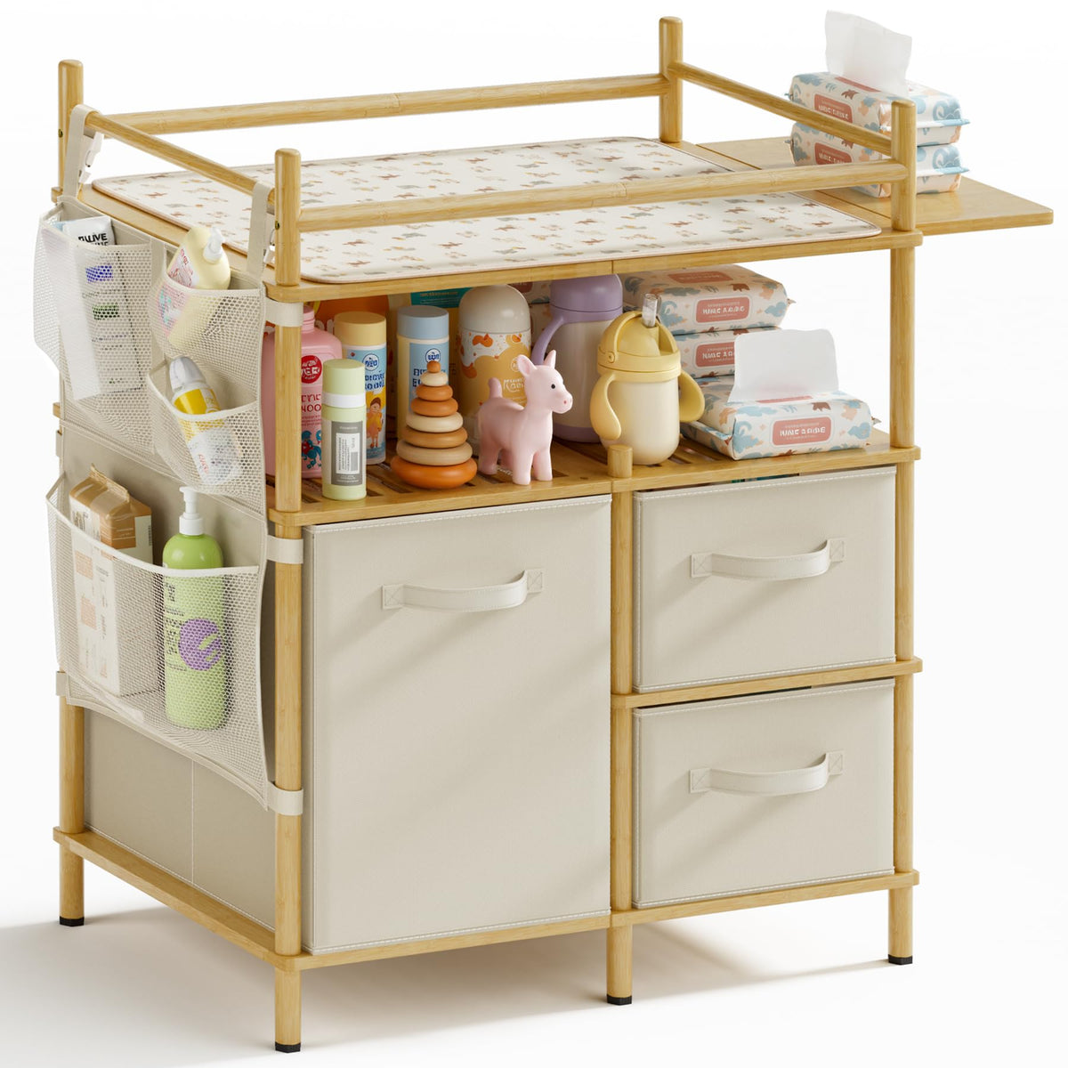 Bamboo Baby Changing Table with 3 Drawers G218