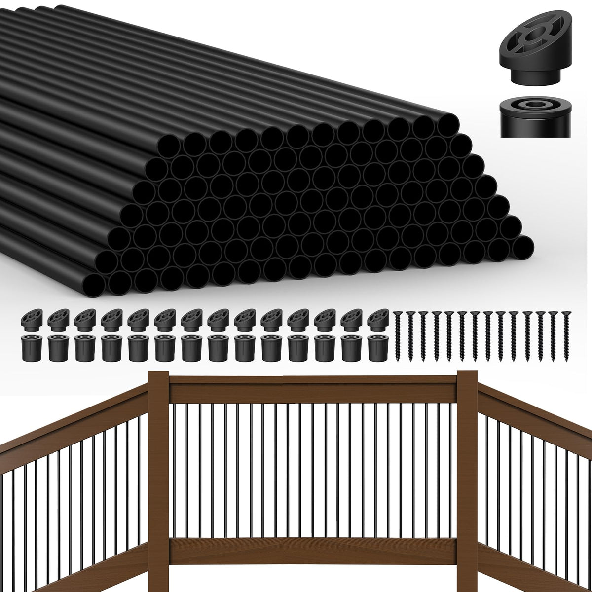 105 Pack 26" Black Aluminum Deck Balusters B2368