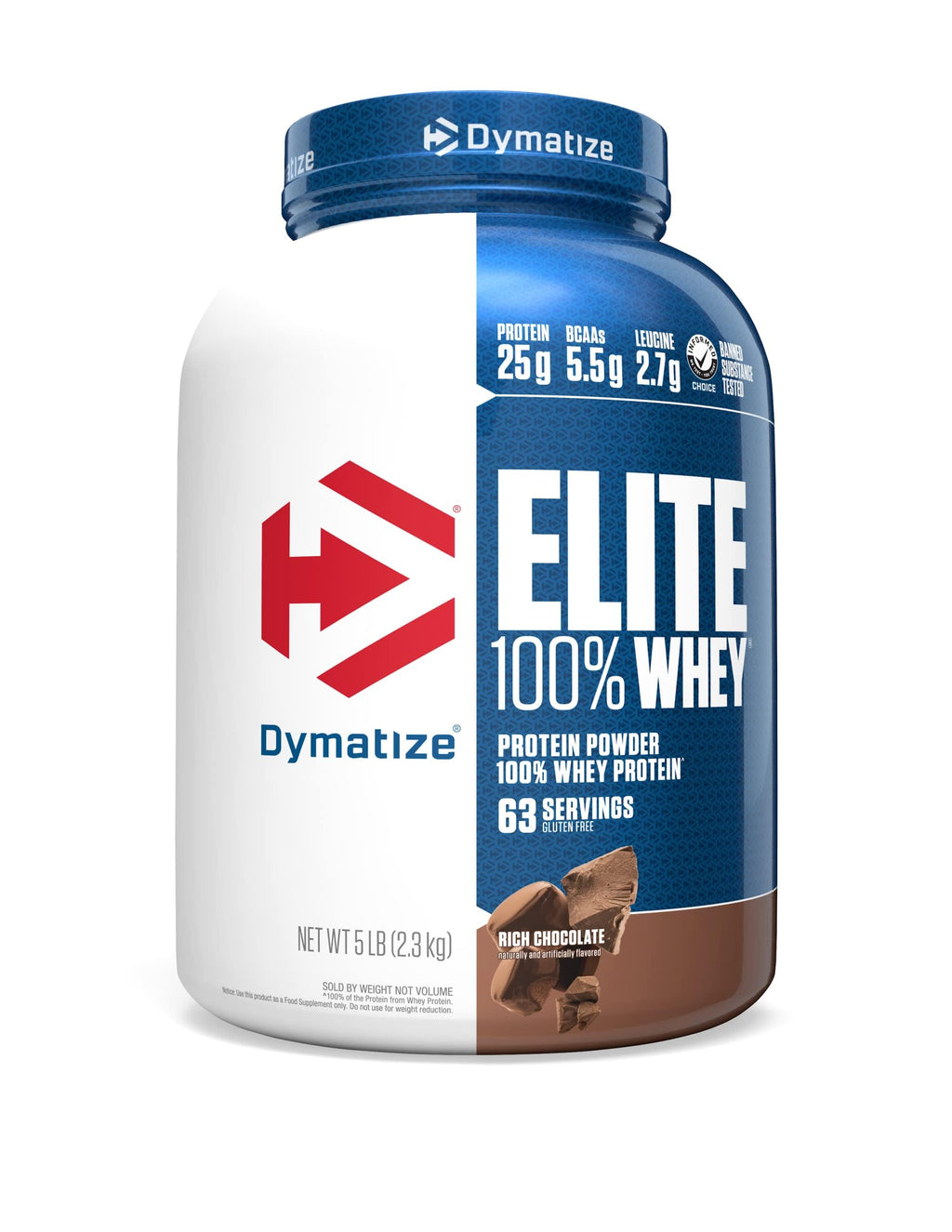 100% Whey Protein Powder, 25g Protein, Rich Chocolate, 5 Pound T329214
