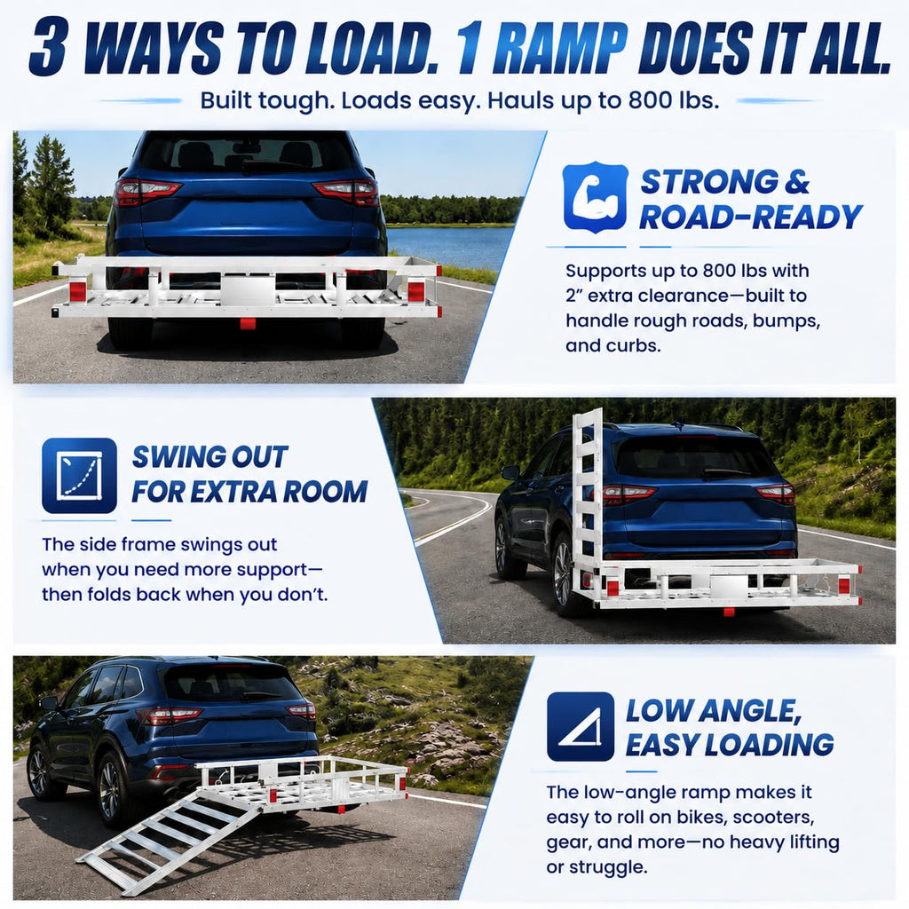 Aluminum Hitch Cargo Carrier with Ramp L794