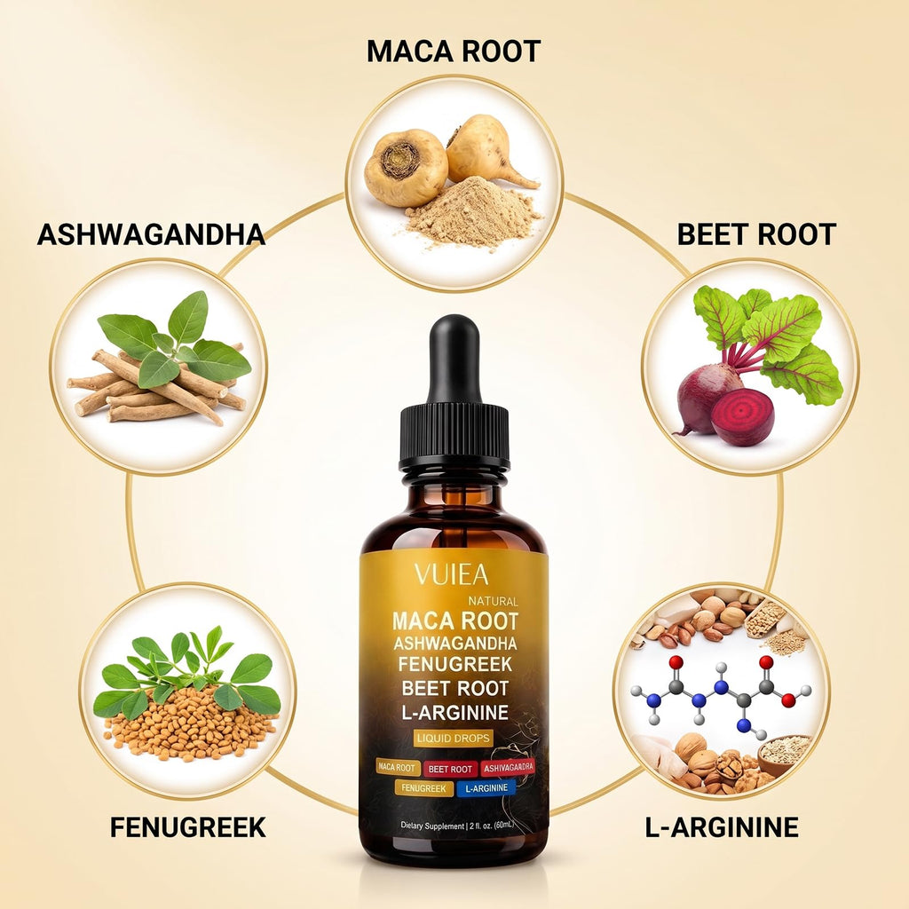 Liquid Maca Root Supplement with Ashwagandha, Fenugreek & Beet Root R5502