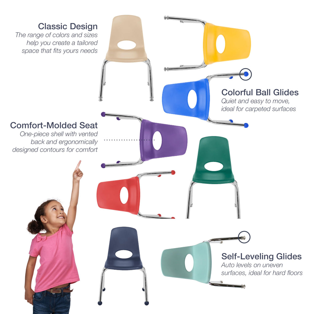 16" Light Gray School Stack Chair 2-Pack I736194