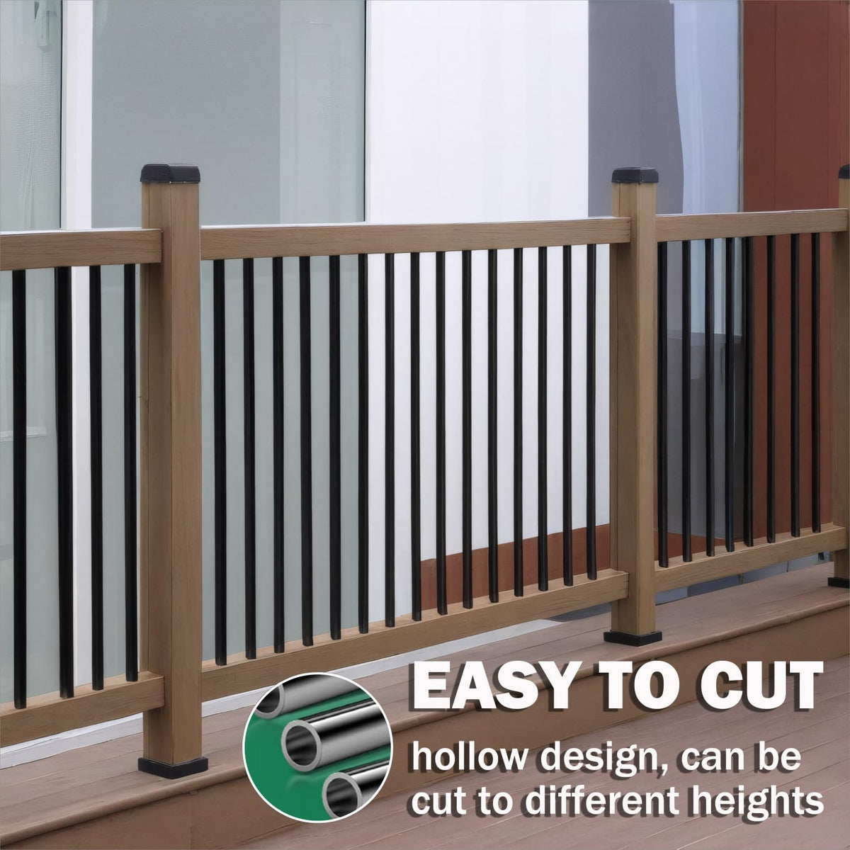 105 Pack 26" Black Aluminum Deck Balusters B2368