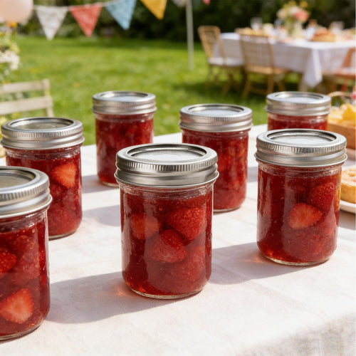 16 oz & 8 oz Clear Glass Mason Jars with Lids, Set of 18 H816558