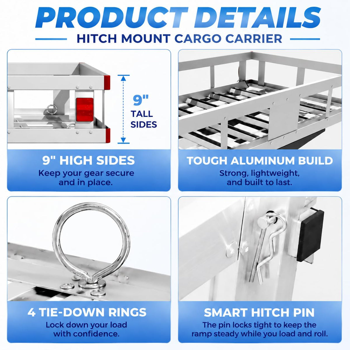 Aluminum Hitch Cargo Carrier with Ramp L794