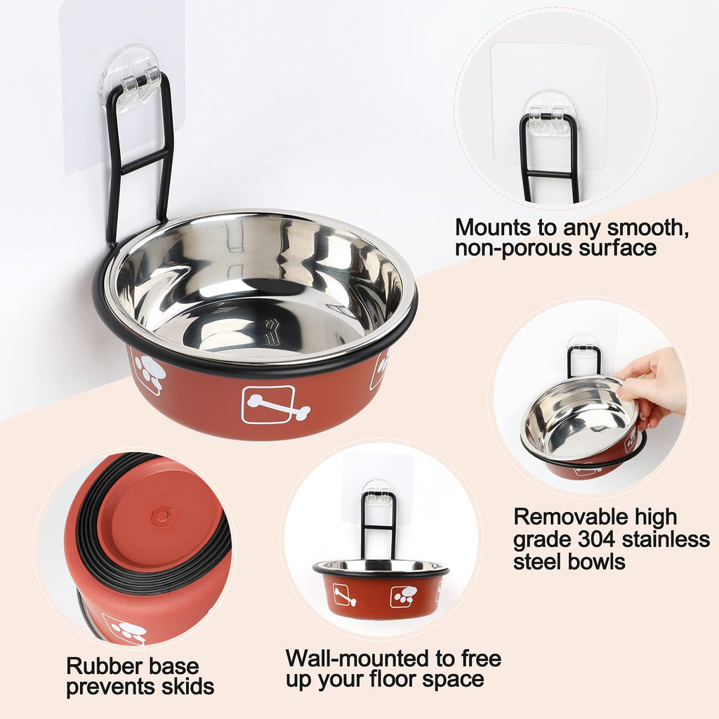 Elevated Stainless Steel Pet Bowls with Stand, 2 Packs F619