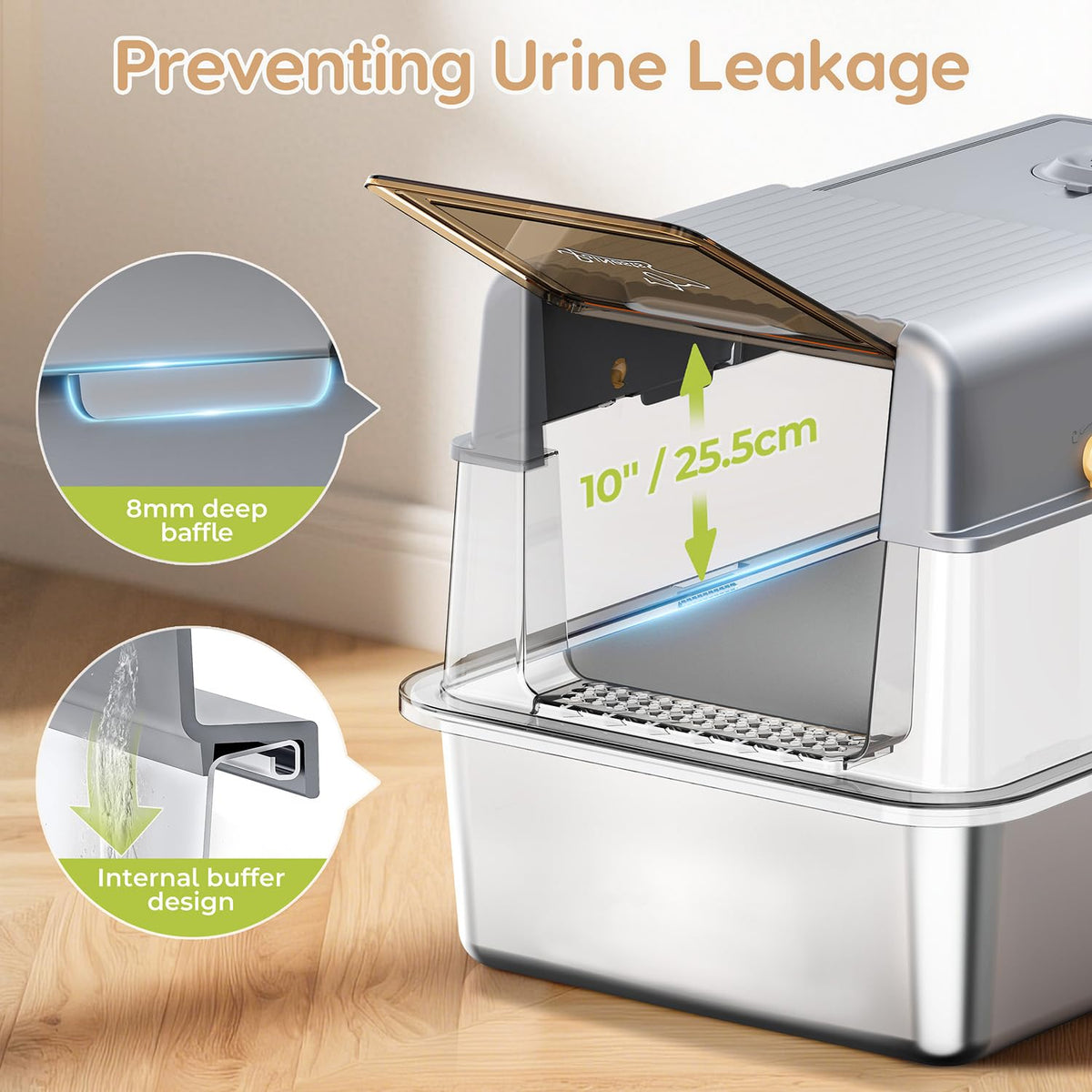 Stainless Steel Litter Box with Lid P787