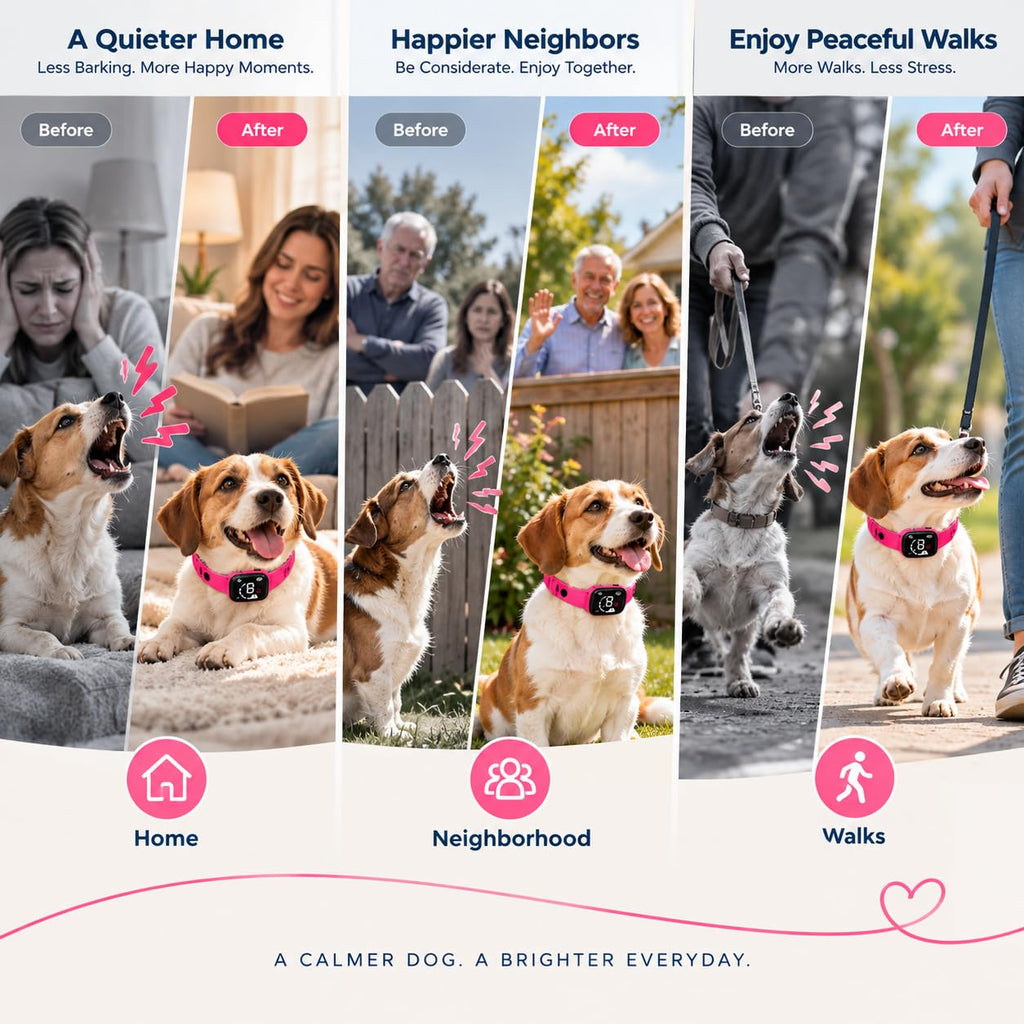 No Bark Collar with Silicone Strap, Pink I363541