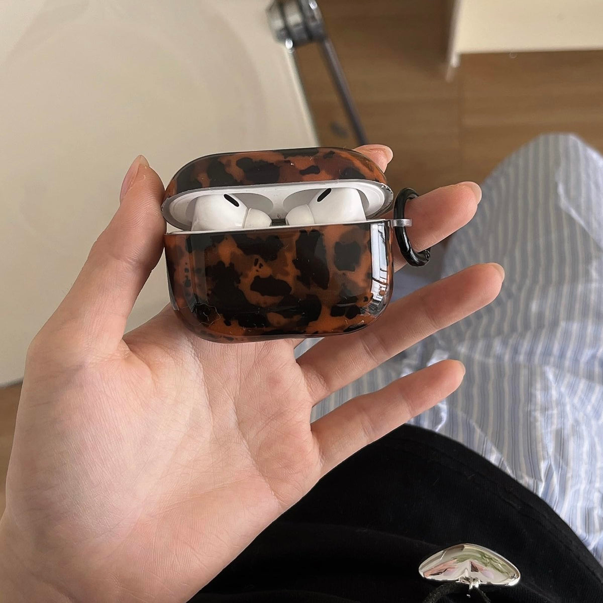 Leopard Cheetah Print AirPods 3rd Generation Case with Keychain Z12880