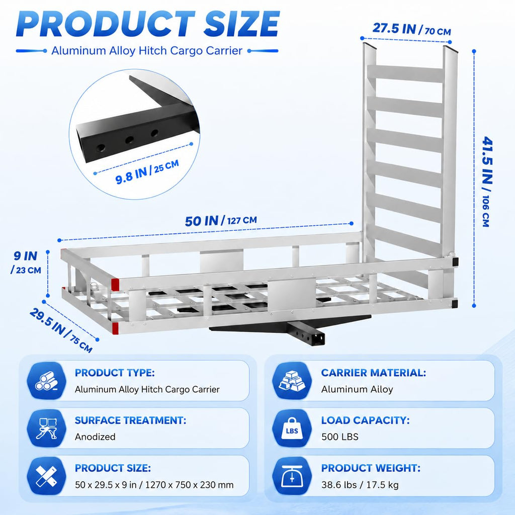 Aluminum Hitch Cargo Carrier with Ramp L794