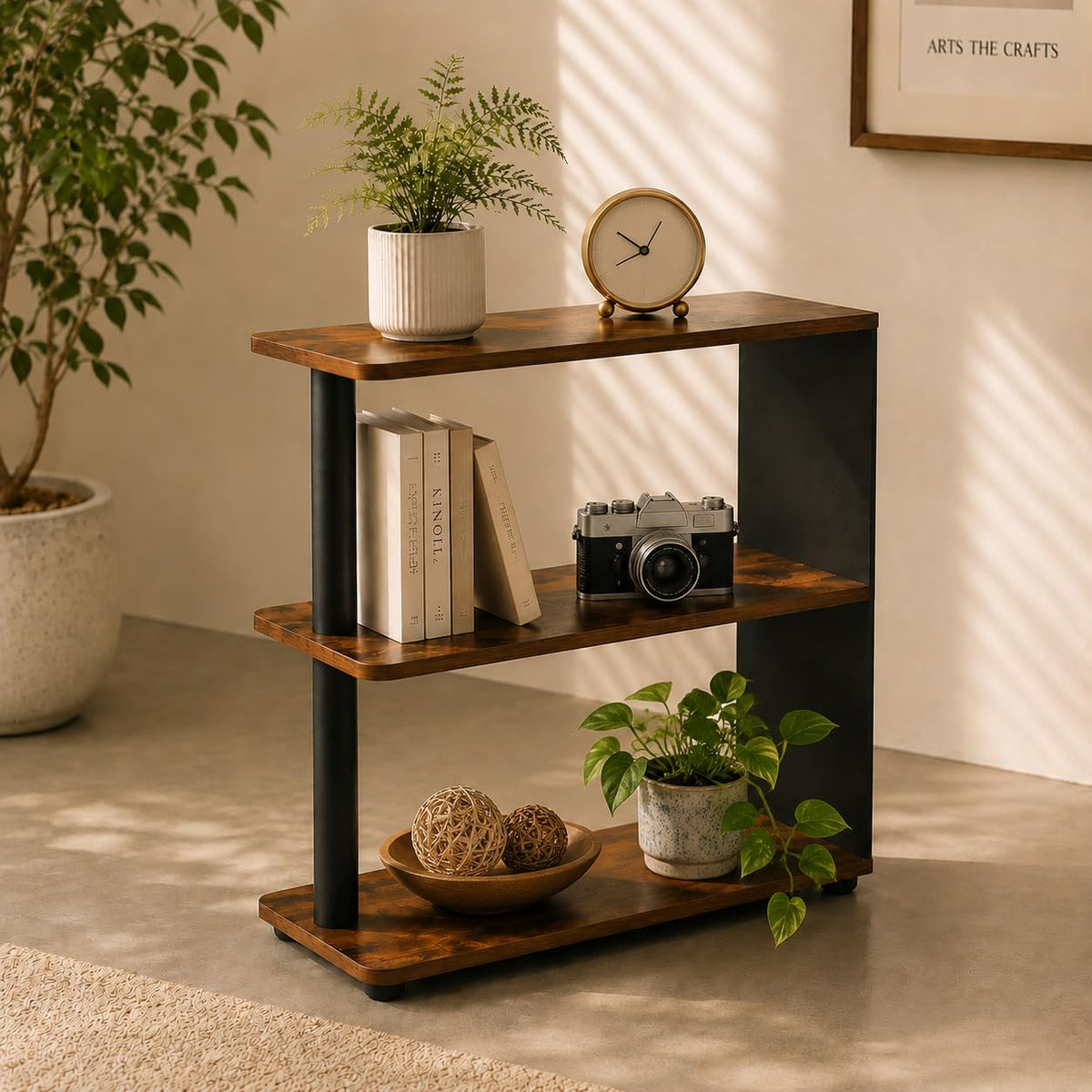 3-Tier Narrow Industrial End Table K9474