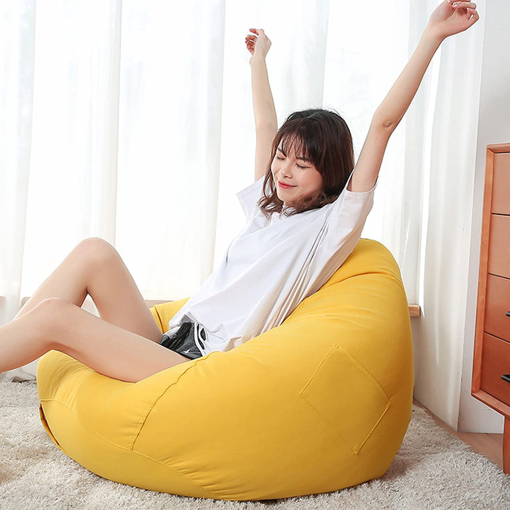 Yellow Washable Bean Bag Chair Cover N72993