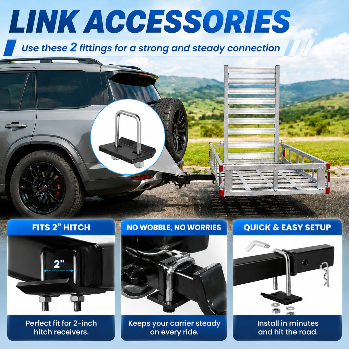 Aluminum Hitch Cargo Carrier with Ramp L794