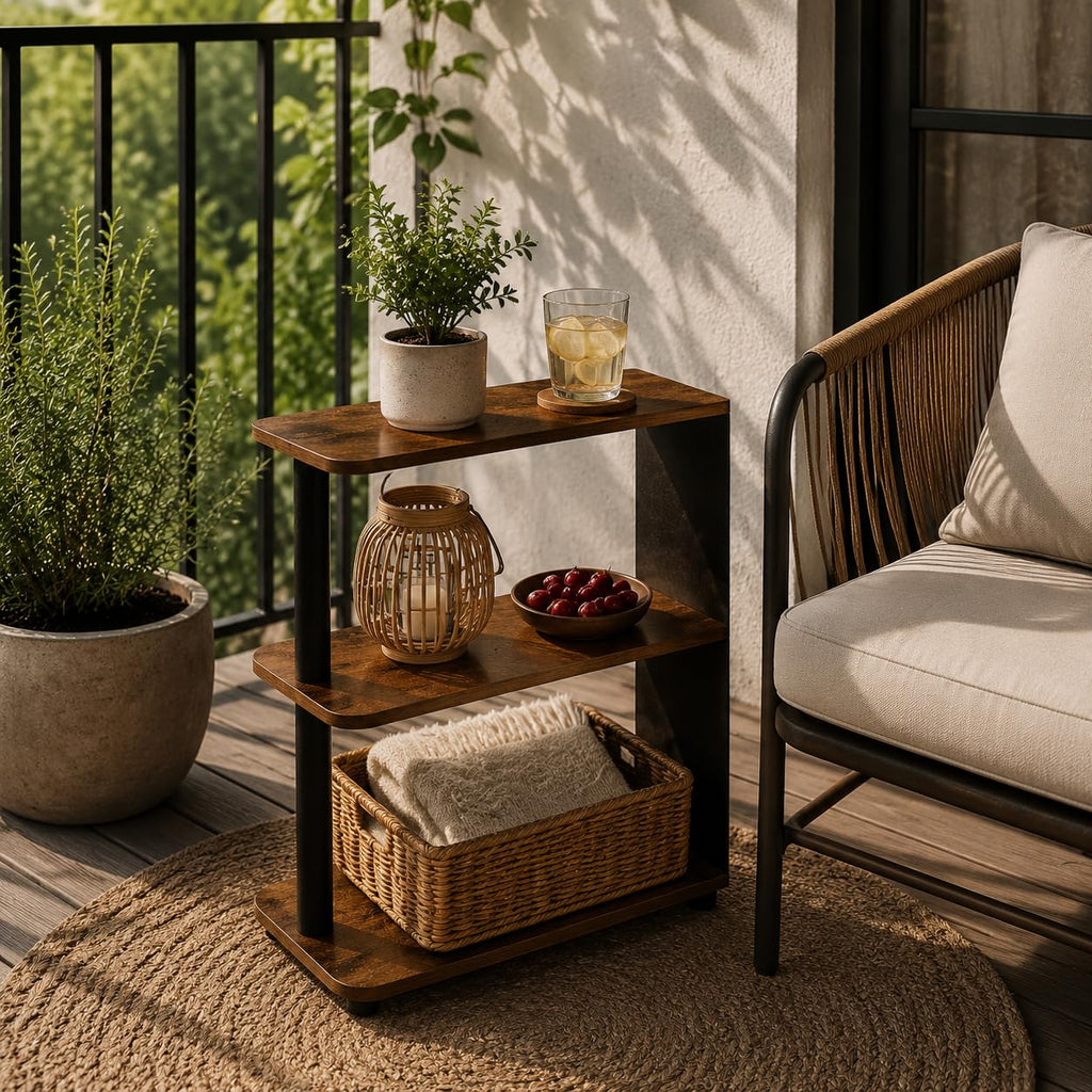 3-Tier Narrow Industrial End Table K9474