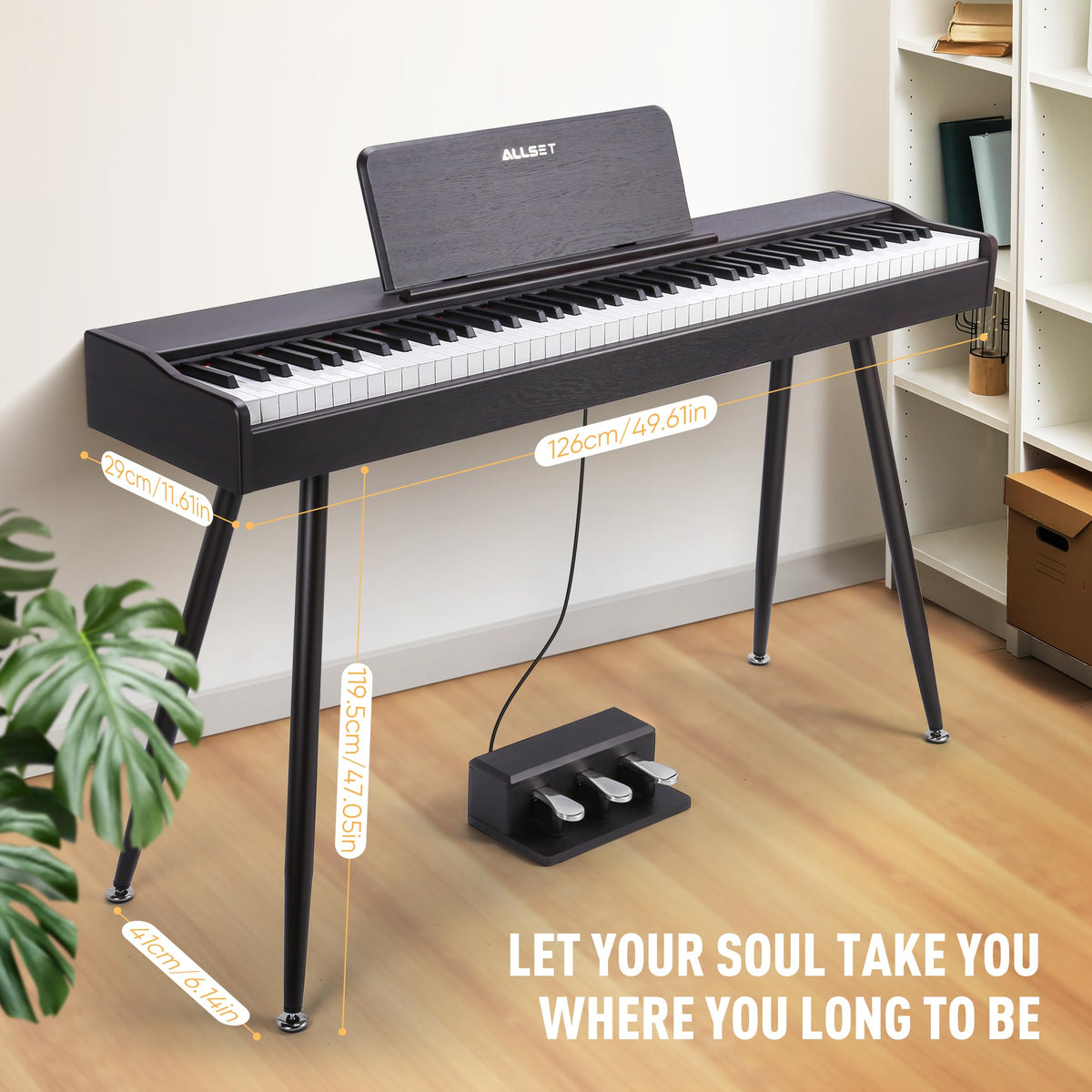 88 Key Weighted Hammer Action Digital Piano with 3-Pedal D4893