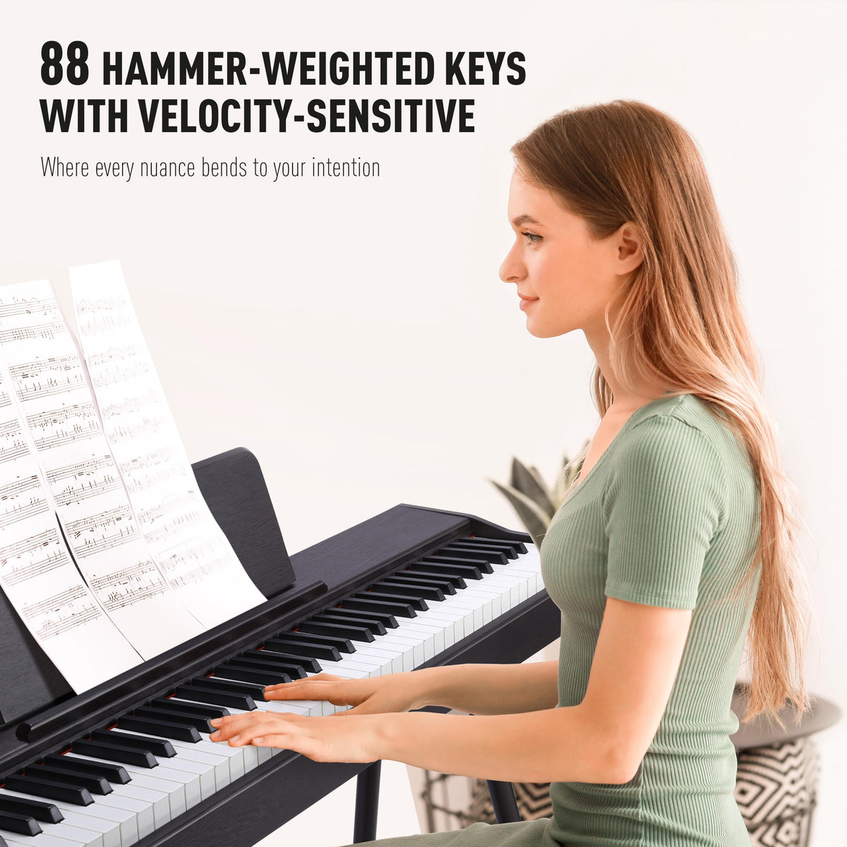88 Key Weighted Hammer Action Digital Piano with 3-Pedal D4893