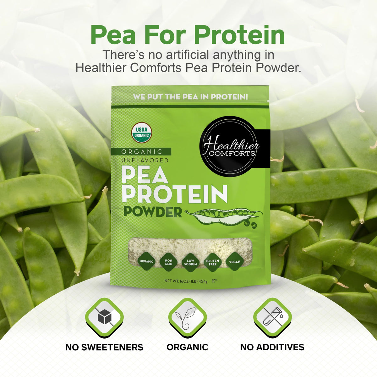 Organic Unflavored Pea Protein Powder 1 lb Y87761