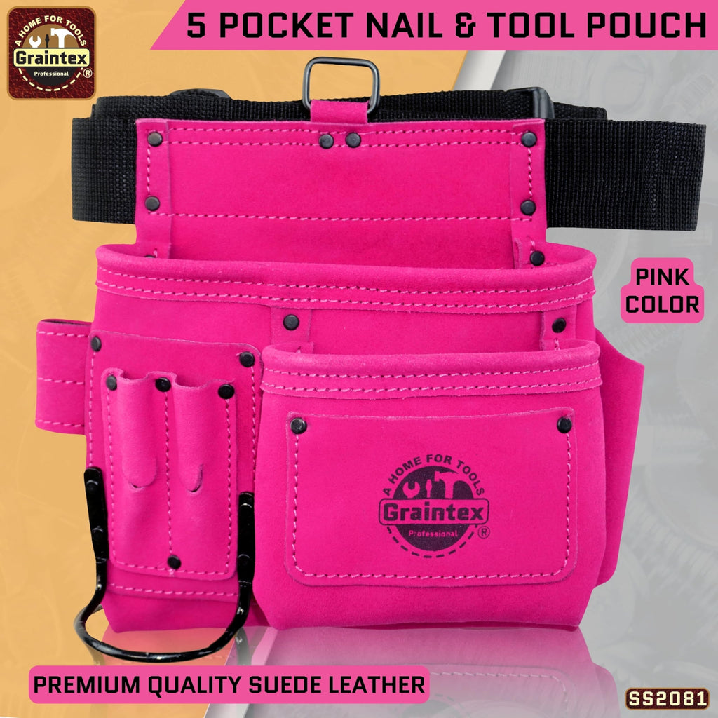 5 Pocket Suede Leather Tool Belt V2042