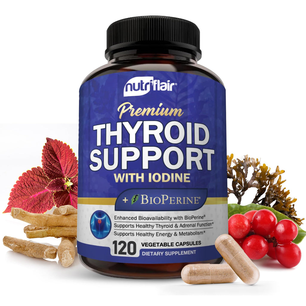 Thyroid Support Complex with Iodine, B12 & Ashwagandha, 120 Caps E680