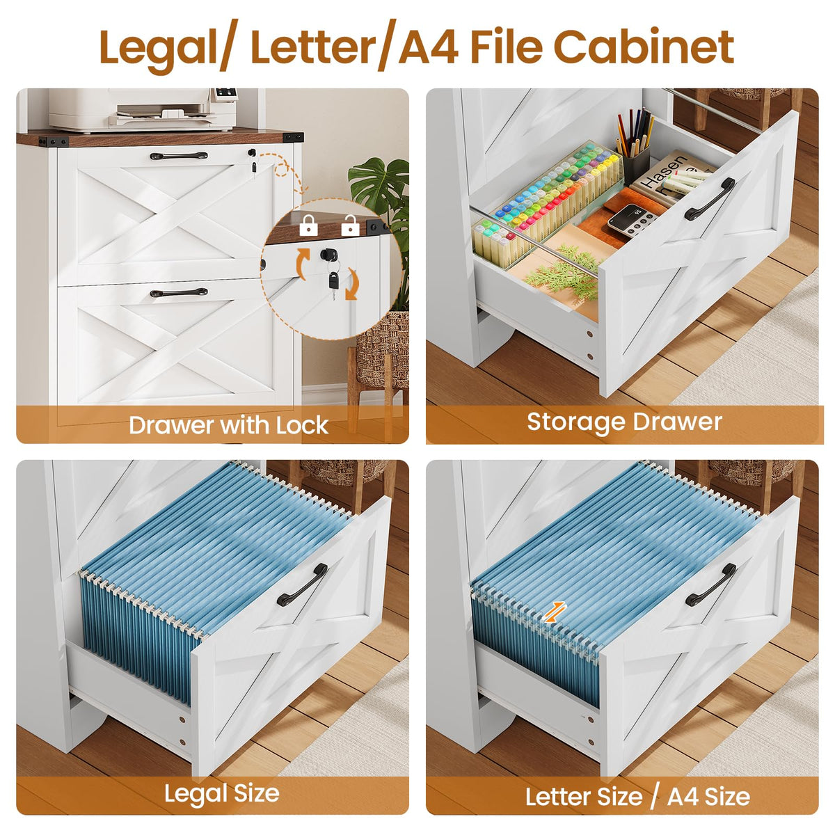 2 Drawer File Cabinet with Lock C929202