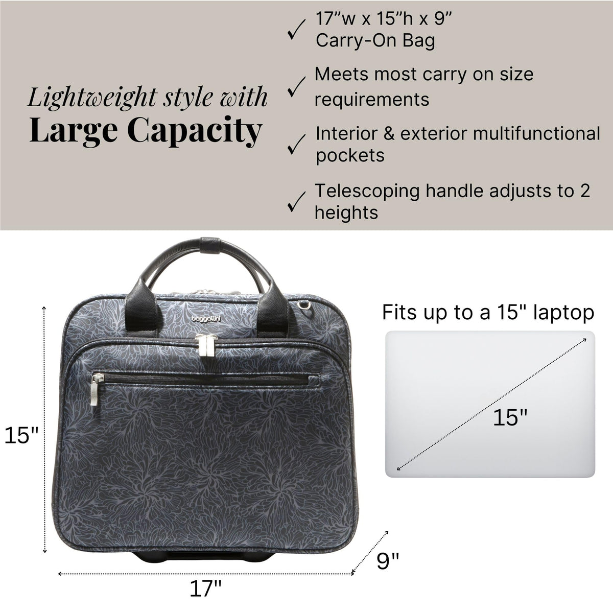 Women's 2 Wheel Tote E7884