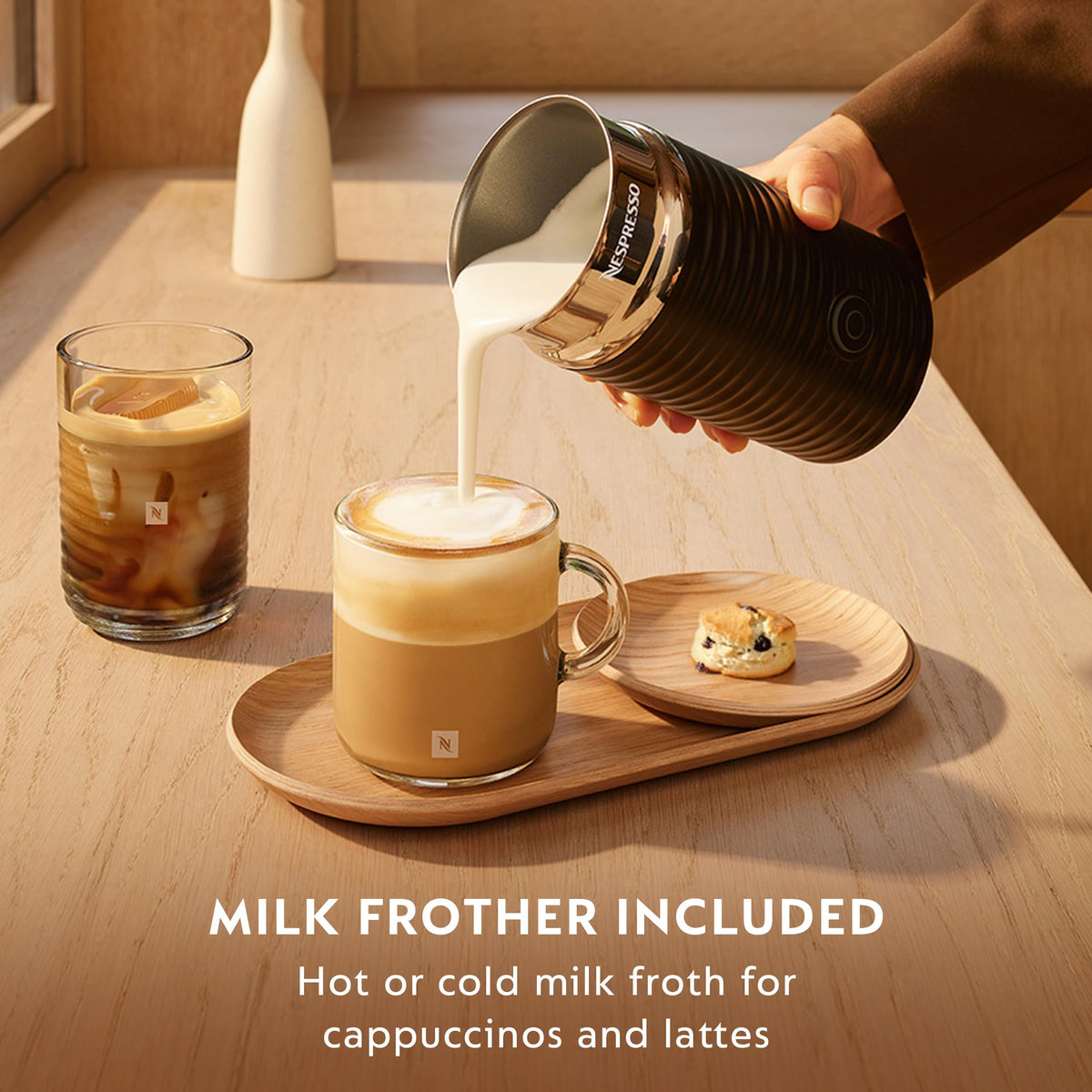 White Coffee Machine with Milk Frother X91942