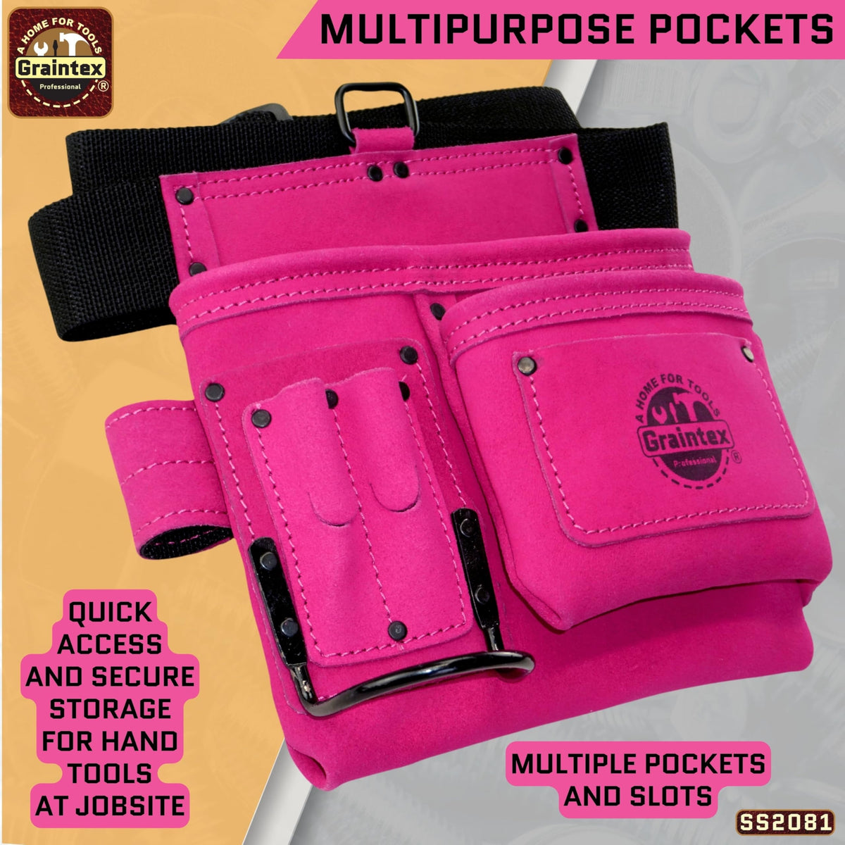5 Pocket Suede Leather Tool Belt V2042