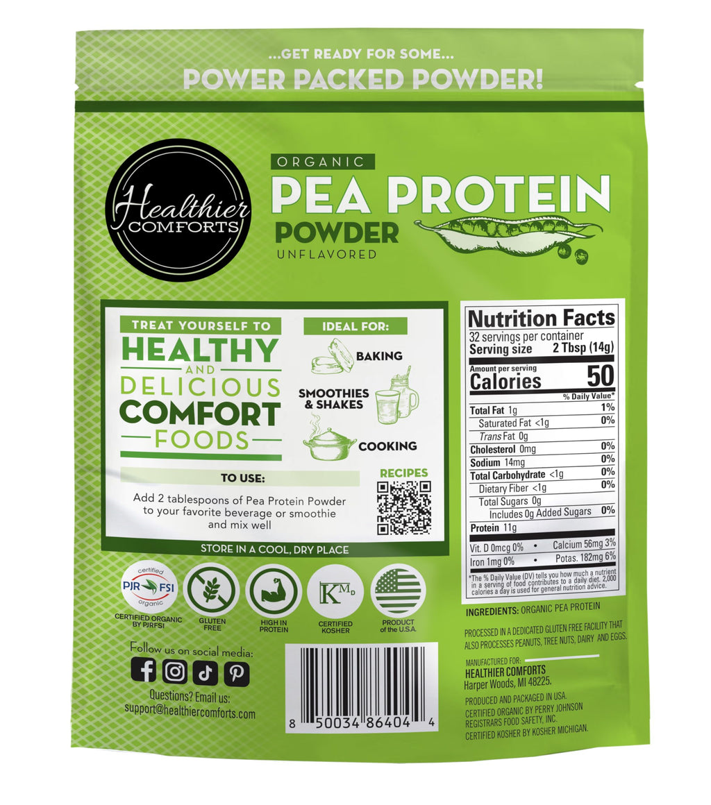 Organic Unflavored Pea Protein Powder 1 lb Y87761