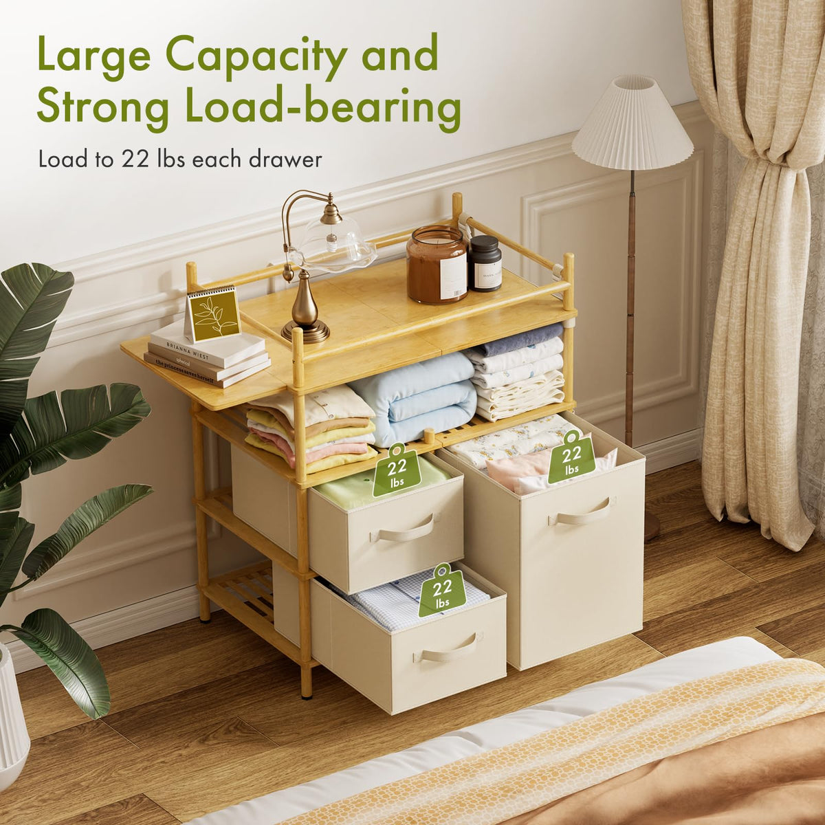 Bamboo Baby Changing Table with 3 Drawers G218