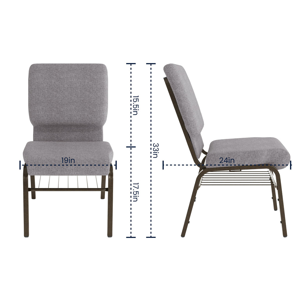 Gray Fabric Church Chair F788
