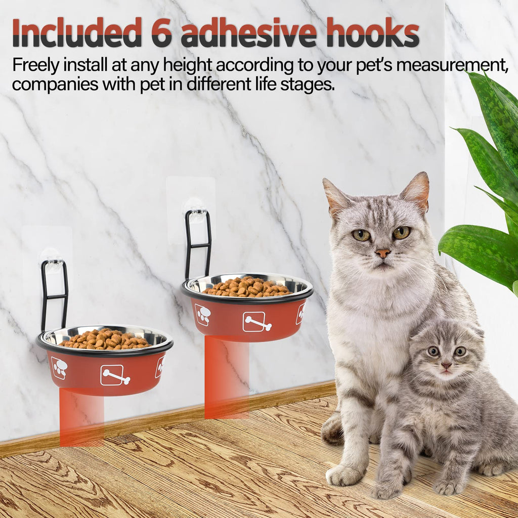 Elevated Stainless Steel Pet Bowls with Stand, 2 Packs F619