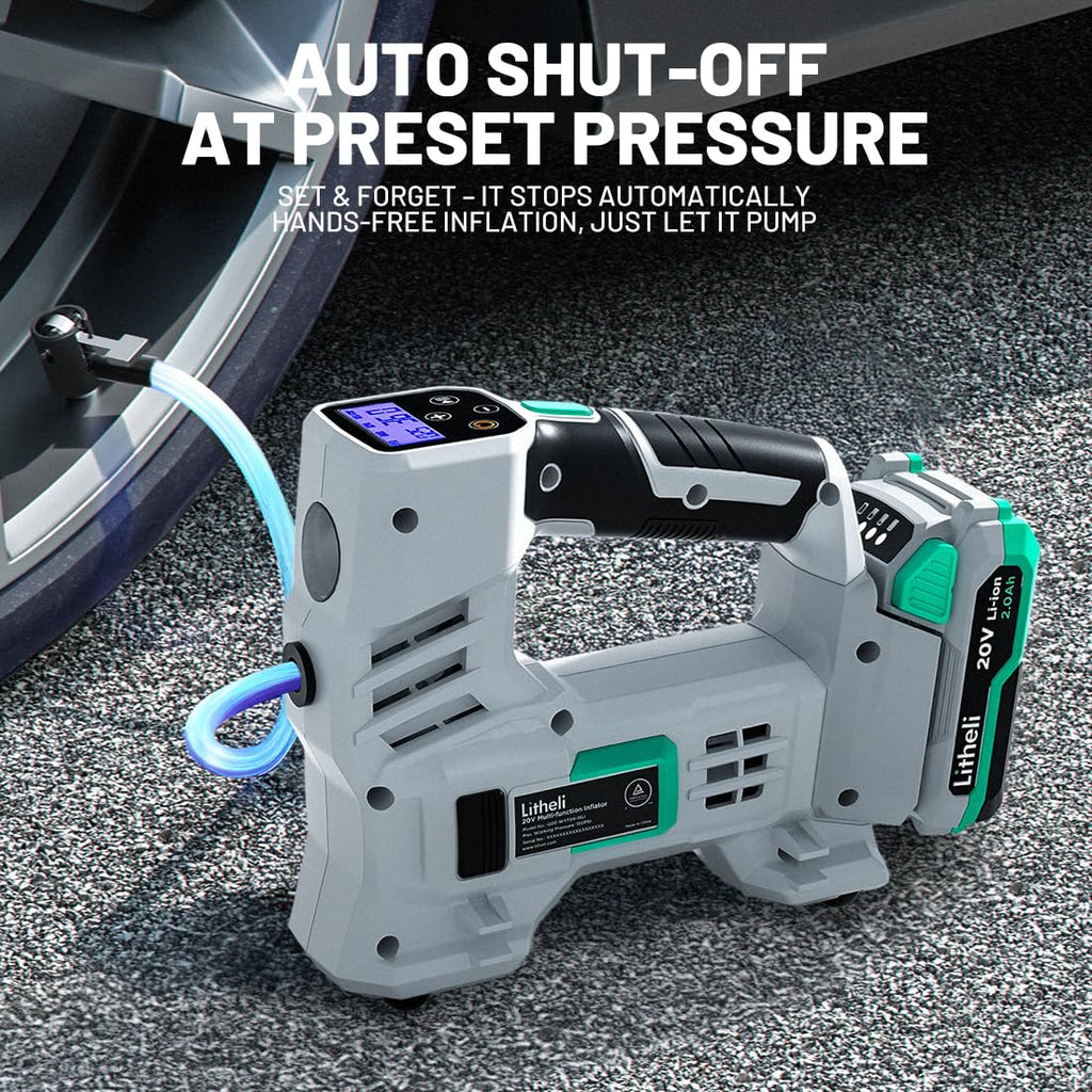 20V Cordless Tire Inflator Air Compressor with Digital Pressure Gauge O4515