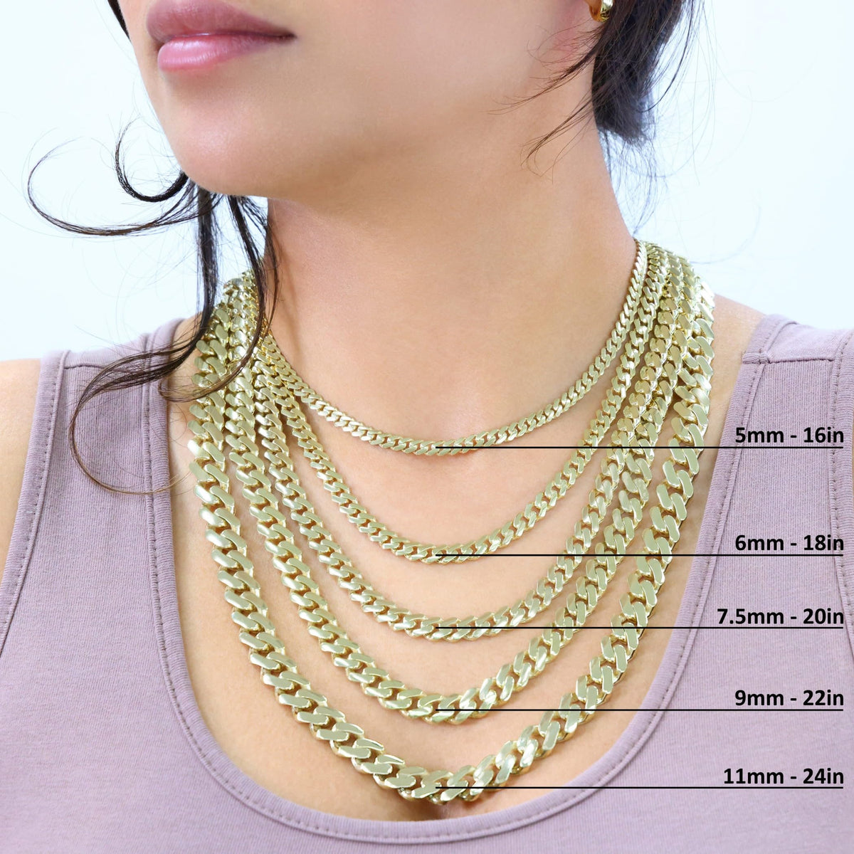 14k Yellow Gold Cuban Link Chain Necklace N49810