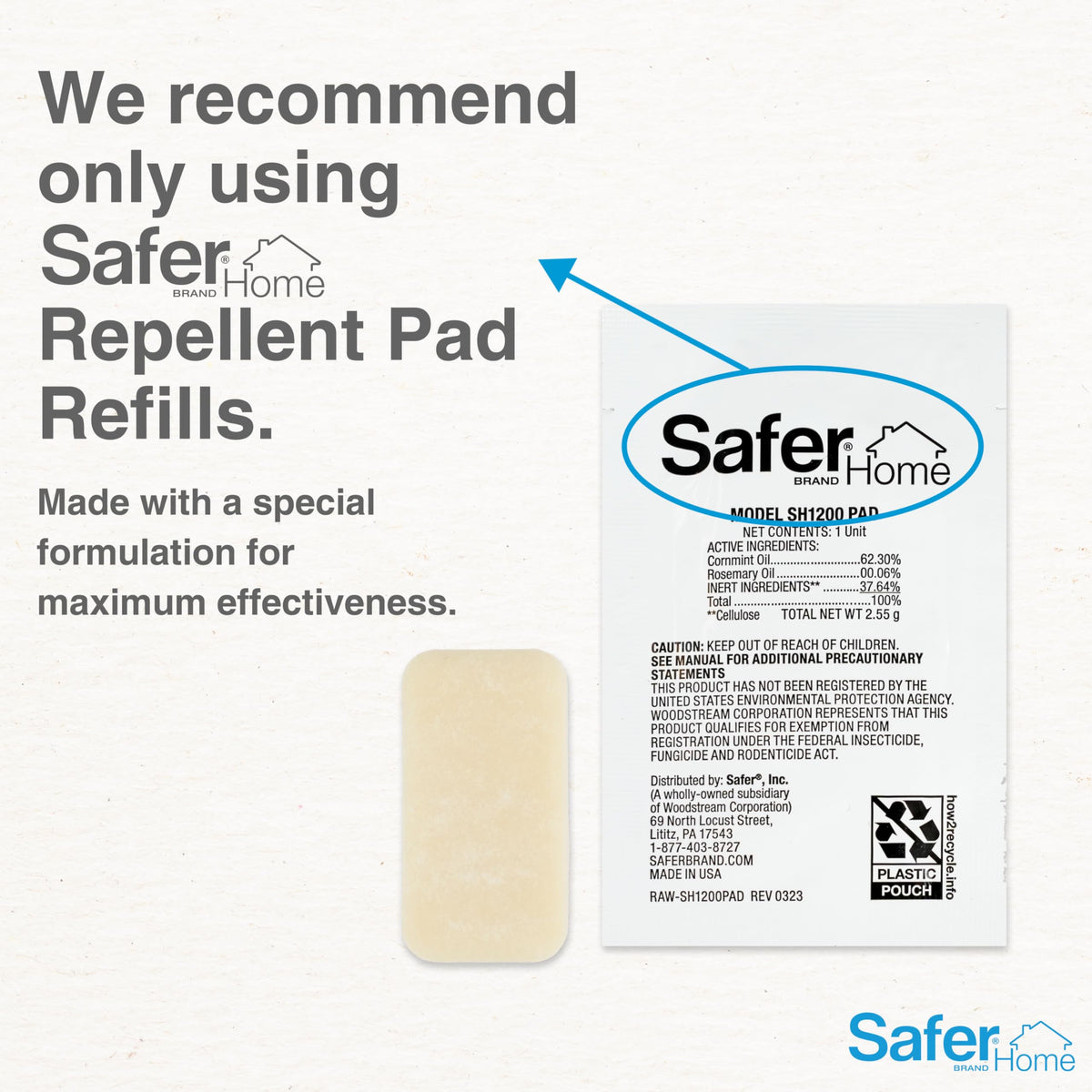Natural Mosquito Repellent Refills 4 Pads E633766