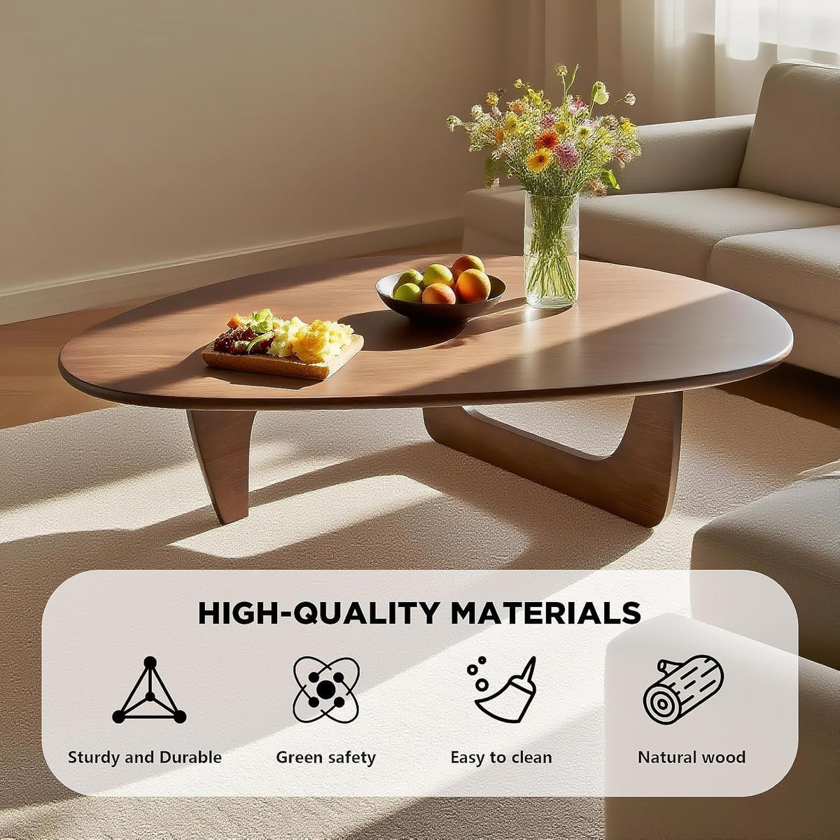 Solid Wood Oval Coffee Table 35"Lx24"Wx16"H L5841