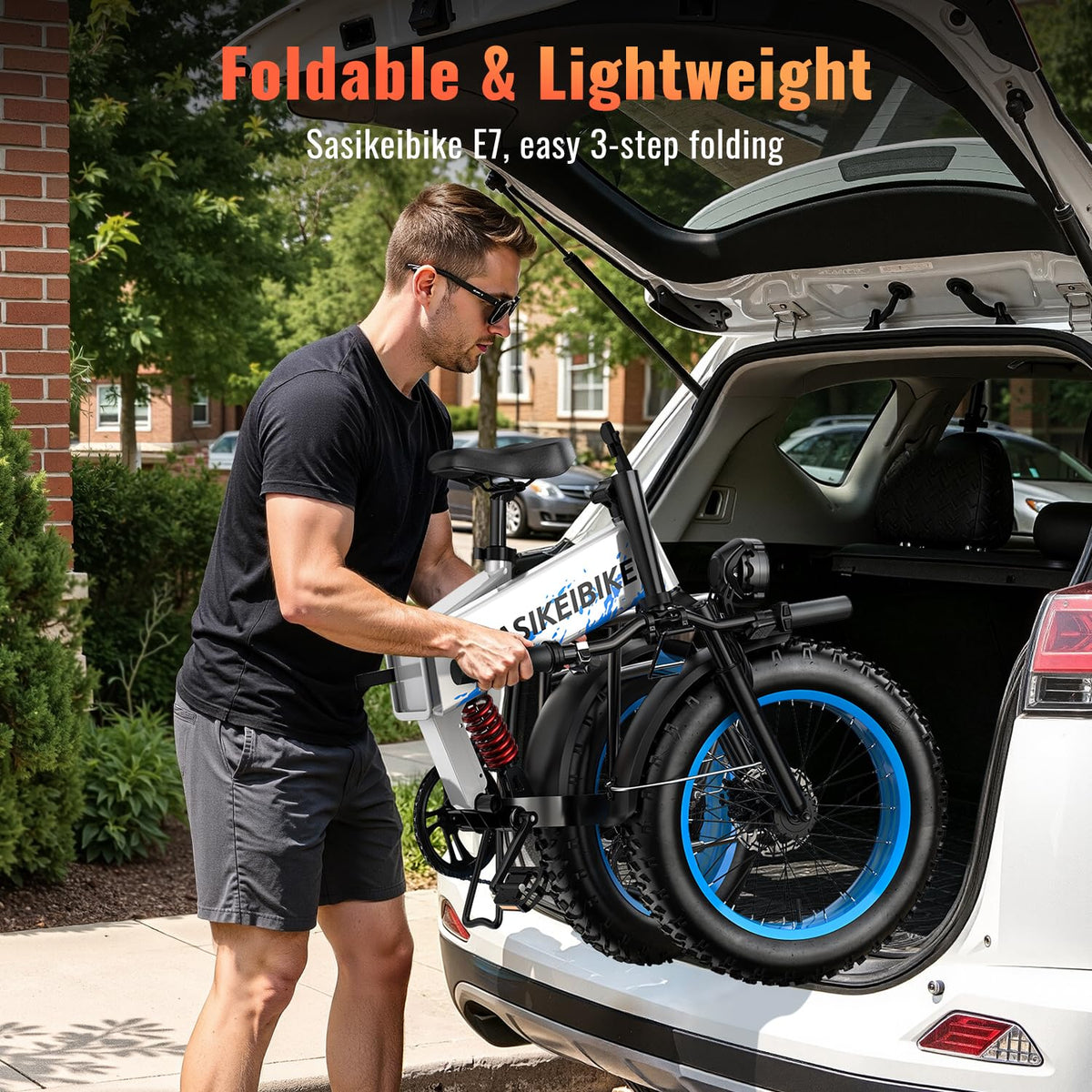 Foldable Electric Bike 1500W 52V 20Ah 20" Fat Tire Full Suspension K856