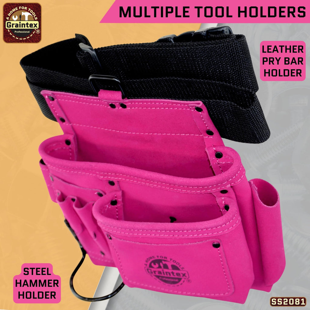 5 Pocket Suede Leather Tool Belt V2042